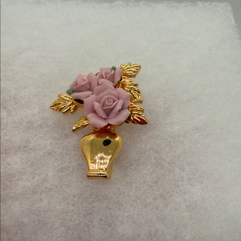 Avon Pink Rose Brooch